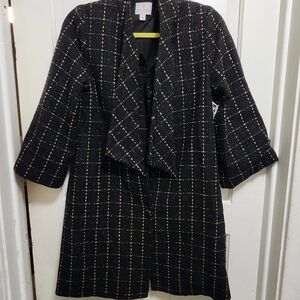 JB by Julie Brown Black and Gold Plaid Blazer